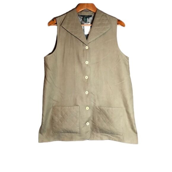 NWT! Orvis 100% silk taupe vest. Size medium - Picture 8 of 9